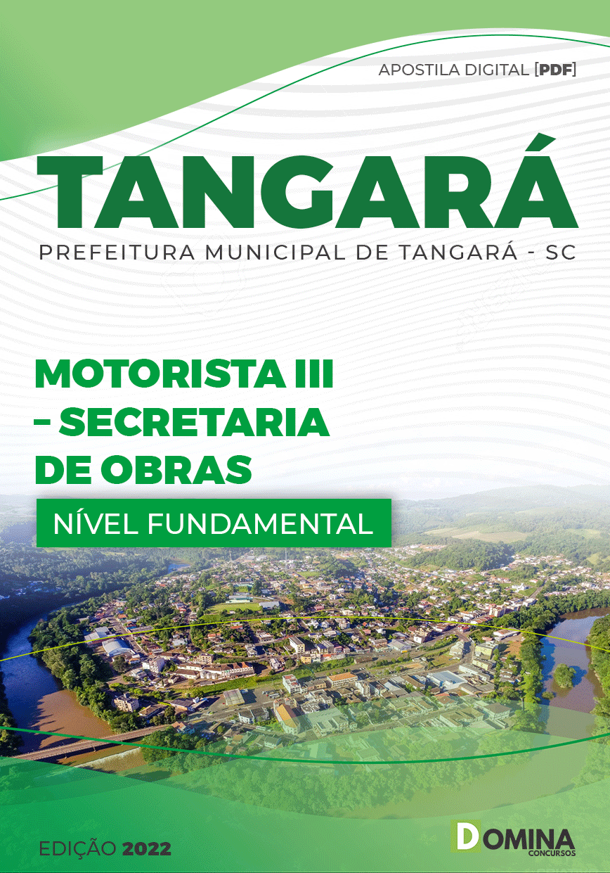 Apostila Pref Tangará SC 2022 Motorista III Secretário Obras