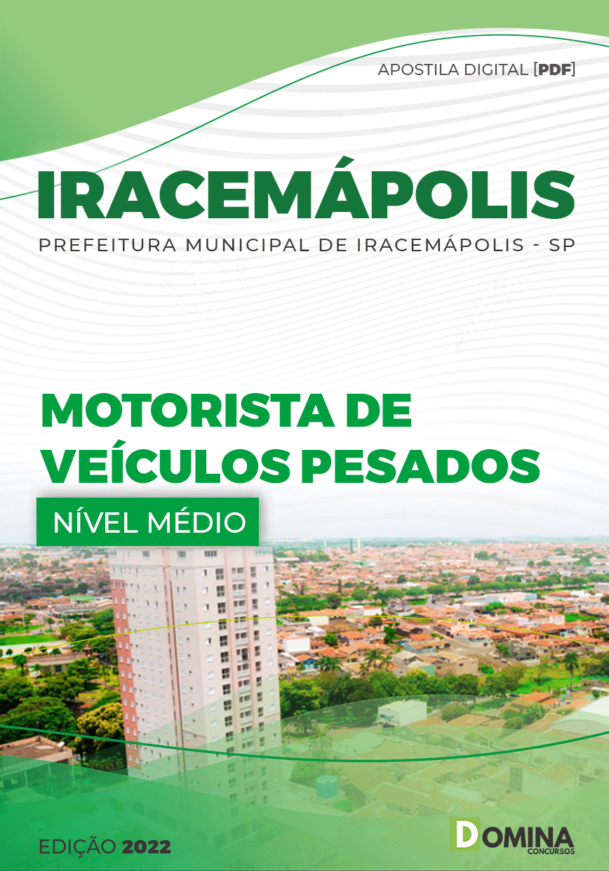 Apostila Pref Iracemápolis SP 2022 Motorista Veículo Pesado