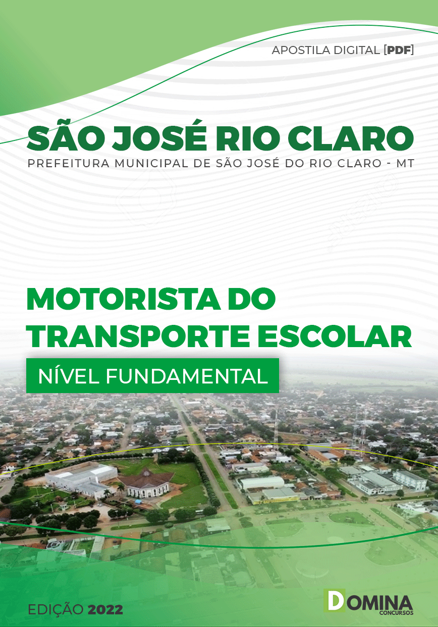 Apostila Pref São José Rio Claro MT 2022 Motorista Transporte Escolar