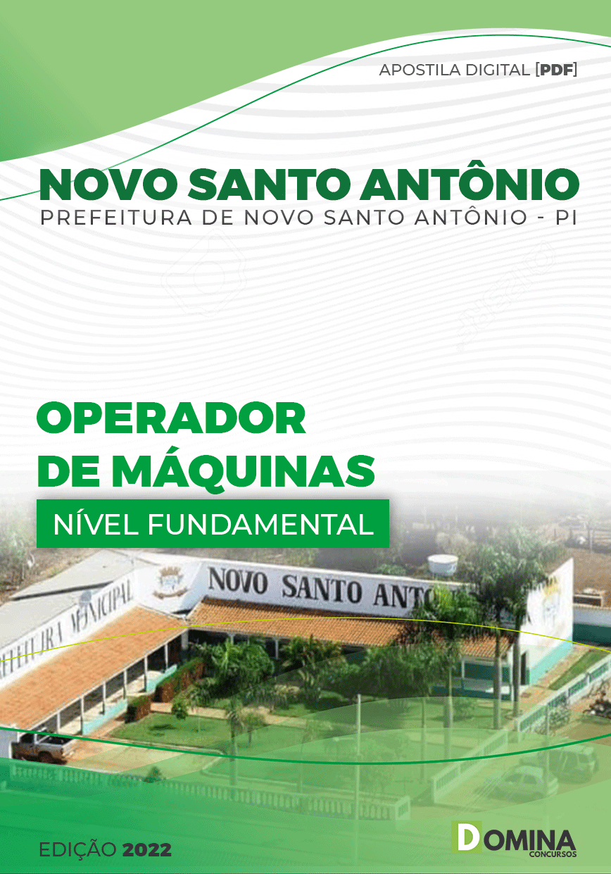 Apostila Pref Novo Santo Antonio PI 2022 Operador Máquinas Pesadas