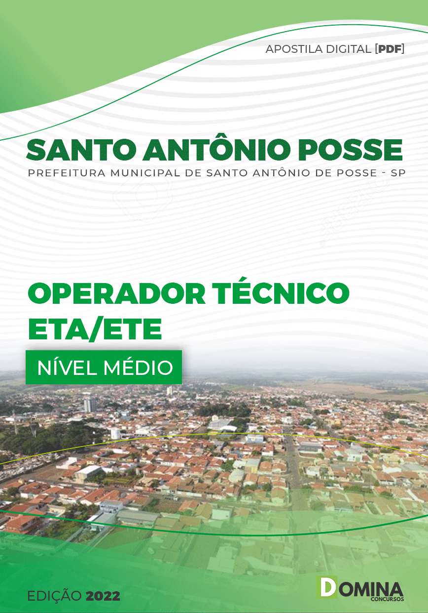 Apostila Pref Santo Antônio Posse SP 2022 Operador Técnico ETA ETE