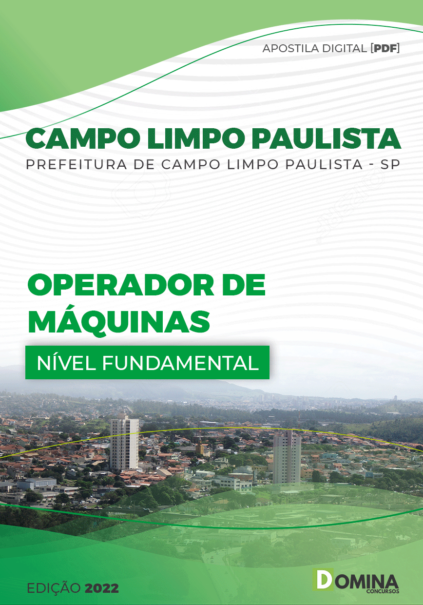 Apostila Pref Campo Limpo Paulista SP 2022 Operador Máquinas
