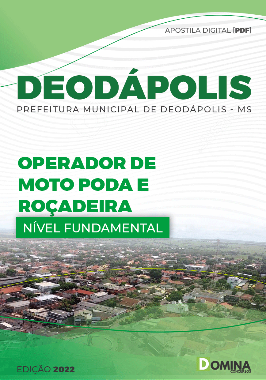 Apostila Pref Deodápolis MS 2022 Operador Poda Raçadeira