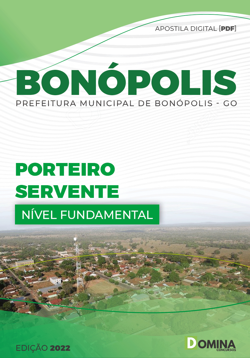 Apostila Digital Seletivo Pref Bonópolis GO 2022 Porteiro Servente
