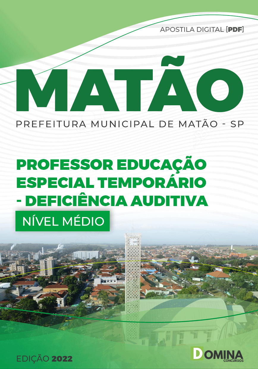 Apostila Pref Matão SP 2022 Professor Educ Esp Deficiência Auditiva