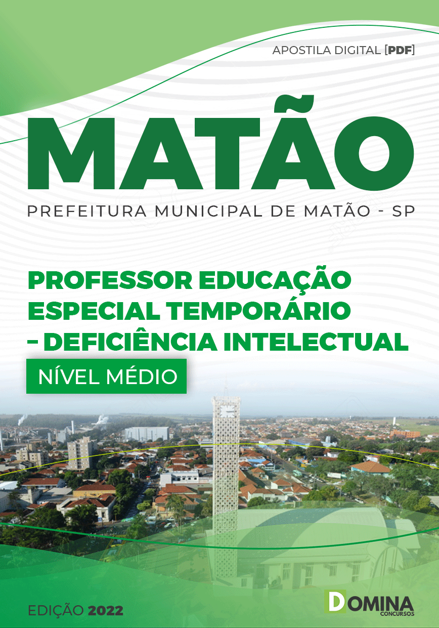 Apostila Pref Matão SP 2022 Professor Educ Esp Deficiência Mental