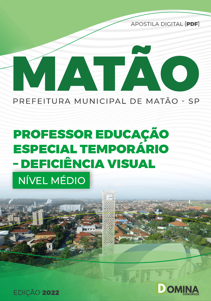 Apostila Pref Matão SP 2022 Professor Educ Esp Deficiência Visual