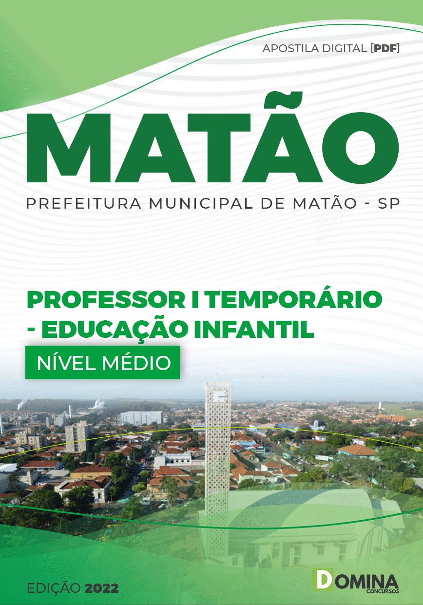 Apostila Pref Matão SP 2022 Professor I Temporário Educação Infantil