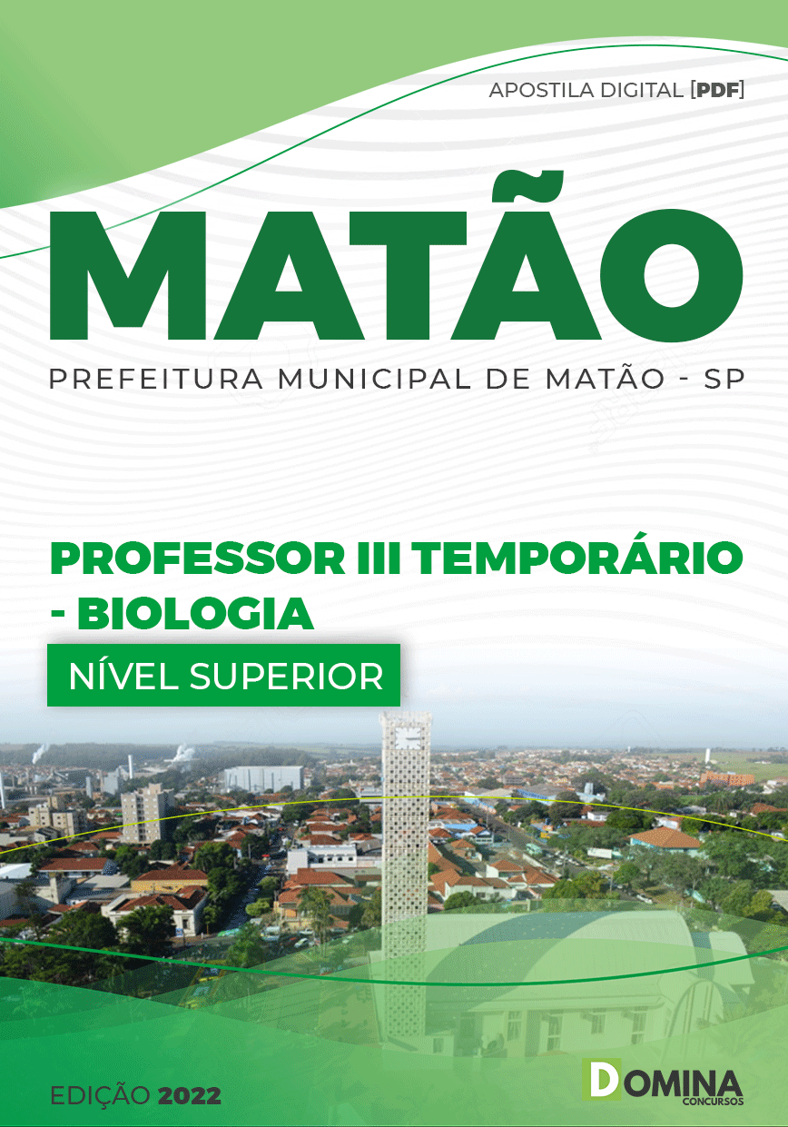 Apostila Pref Matão SP 2022 Professor III Temporário Biologia