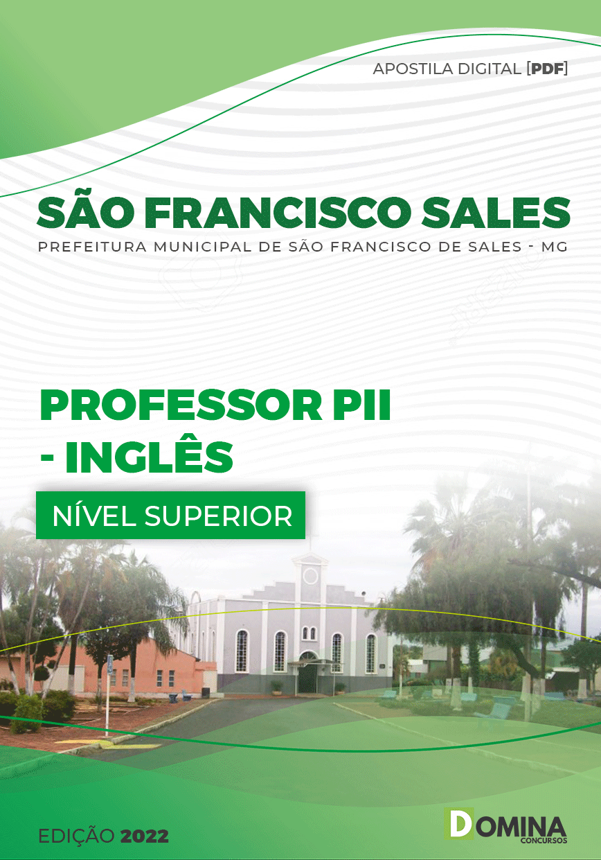 Apostila Pref São Francisco Sales MG 2022 Professor PII Inglês
