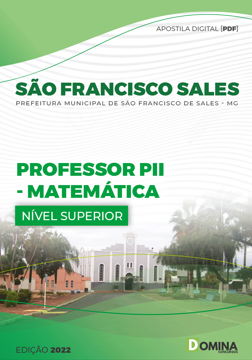 Apostila Pref São Francisco Sales MG 2022 Professor PII Matemática