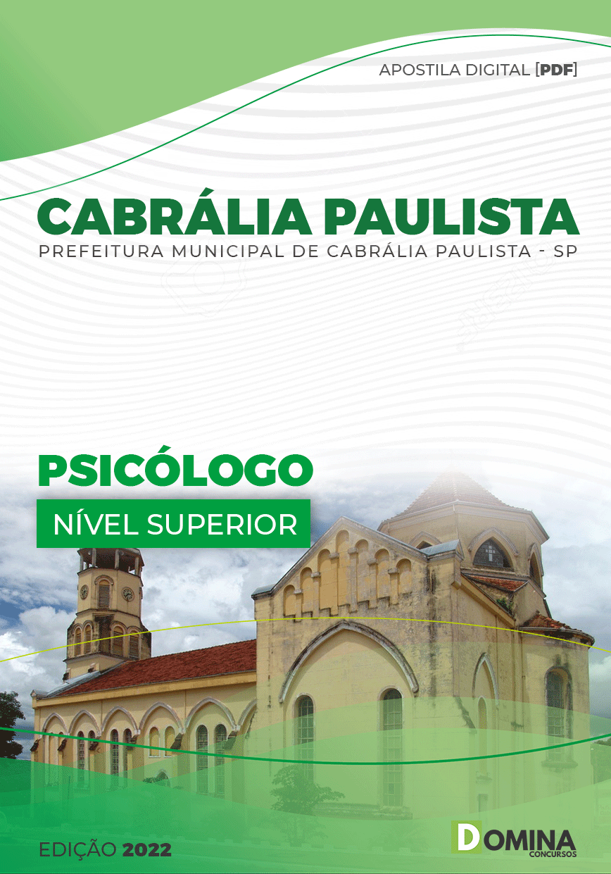 Apostila Digital Pref Cabrália Paulista SP 2022 Psicólogo