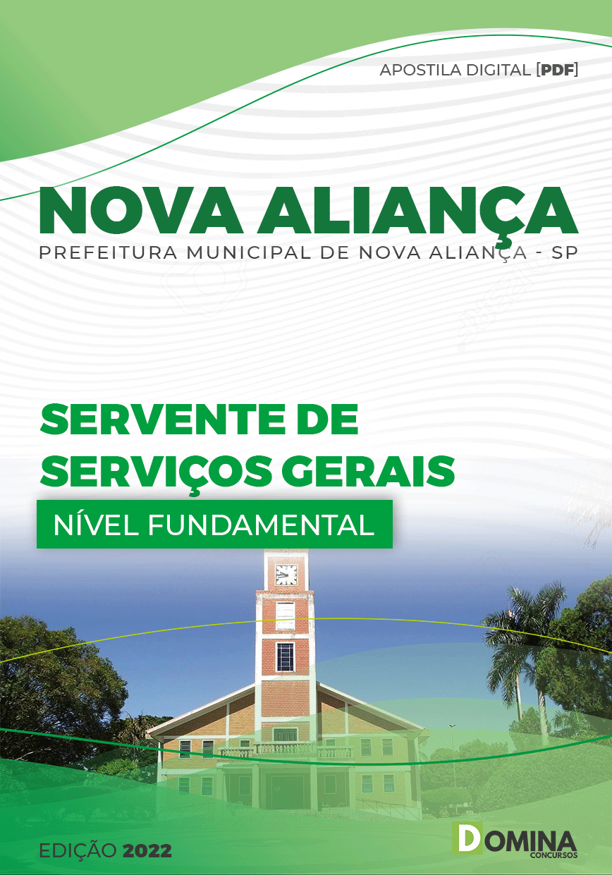 Apostila Pref Nova Aliança SP 2022 Servente Serviços Gerais