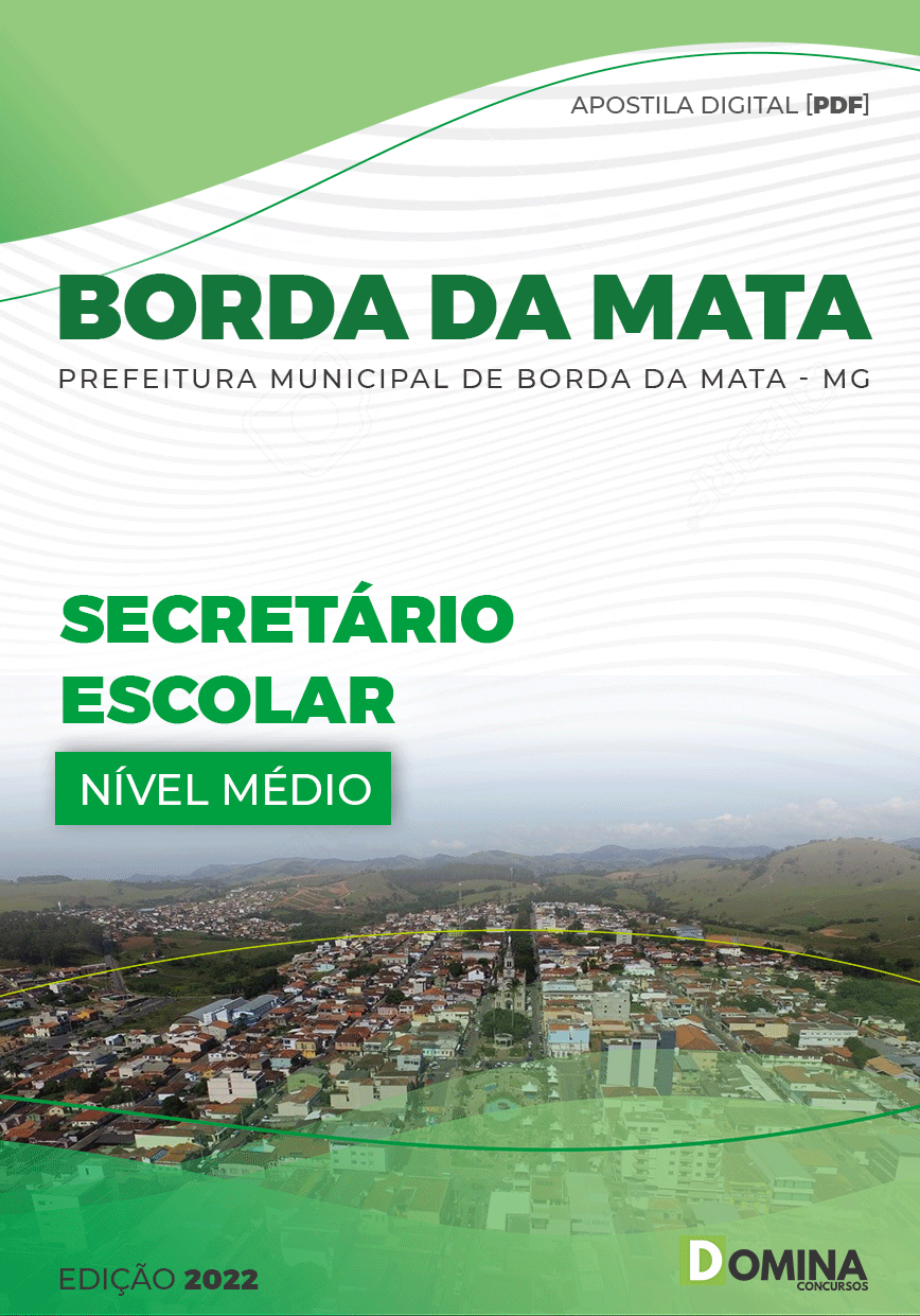 Apostila Digital Pref Borda Mata MG 2022 Secretário Escolar