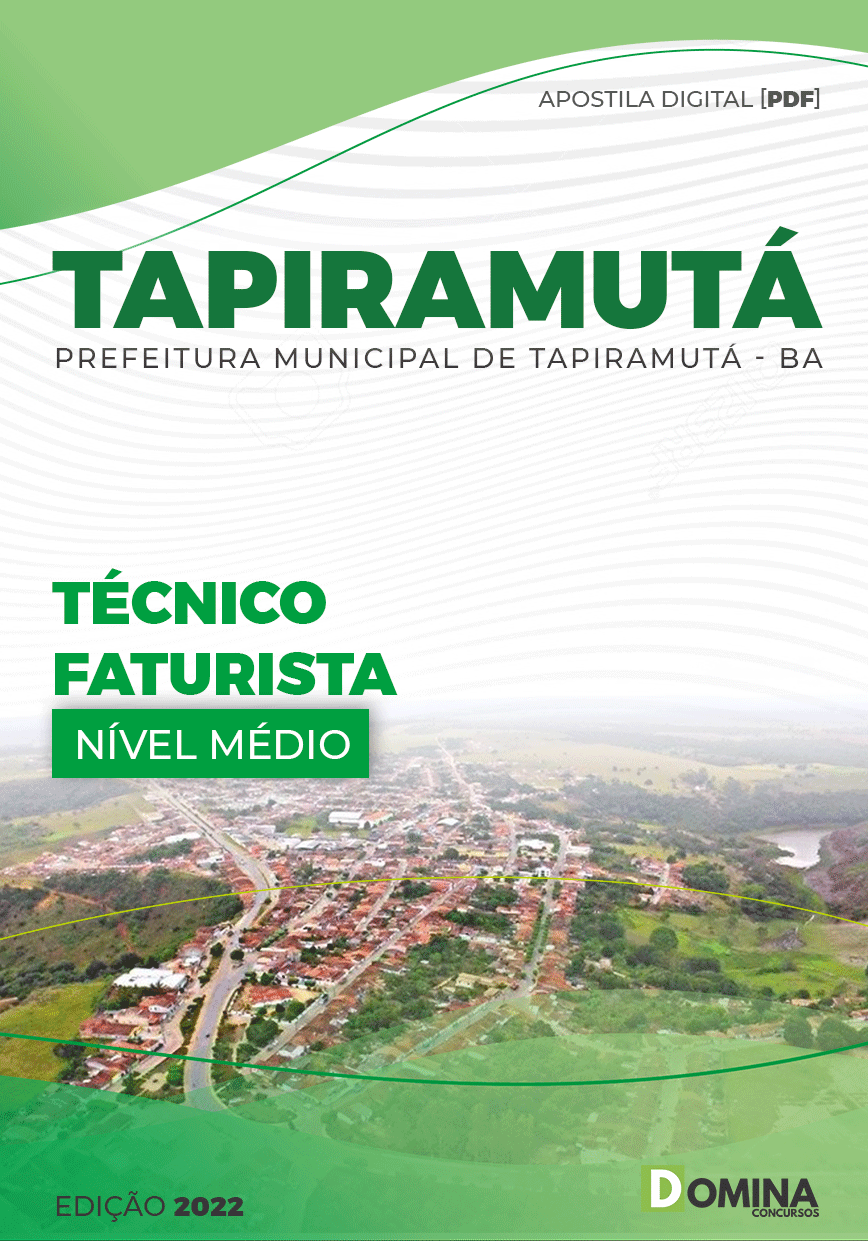 Apostila Digital Pref Tapiramutá BA 2022 Técnico Faturista