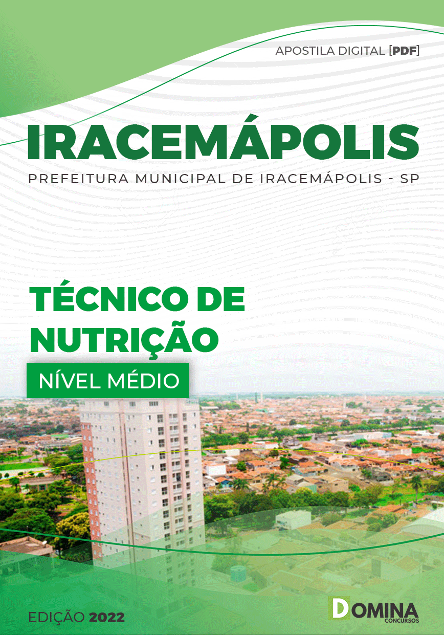 Apostila Pref Iracemápolis SP 2022 Técnico Nutrição