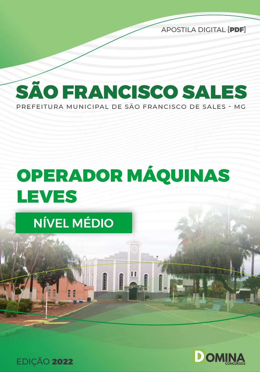 Apostila Pref São Francisco Sales MG 2022 Operador Máquinas Leves
