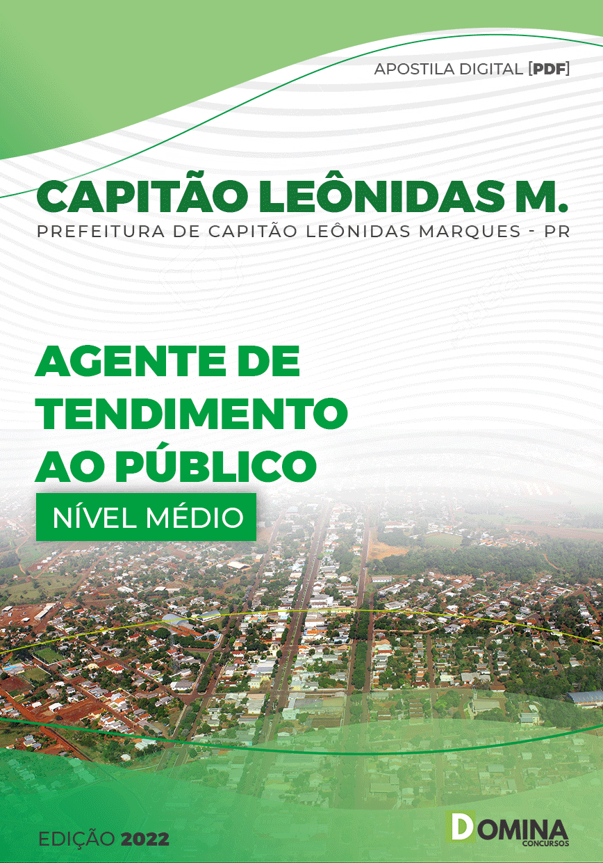 Apostila Pref Capitão Leônidas Marques PR 2022 Ag Atendimento Público