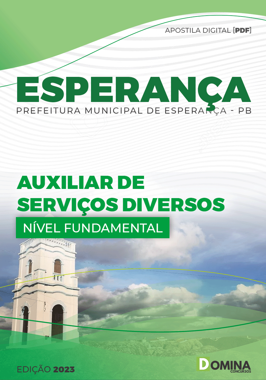 Apostila Pref Esperança PB 2023 Auxiliar Serviços Diversos