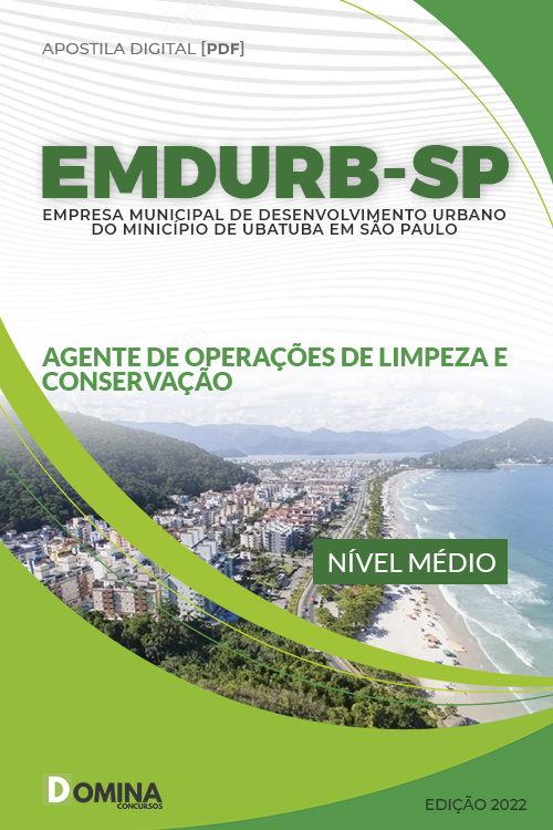 Apostila EMDURB Ubatuba SP 2022 Agente Op Limpeza Conservação