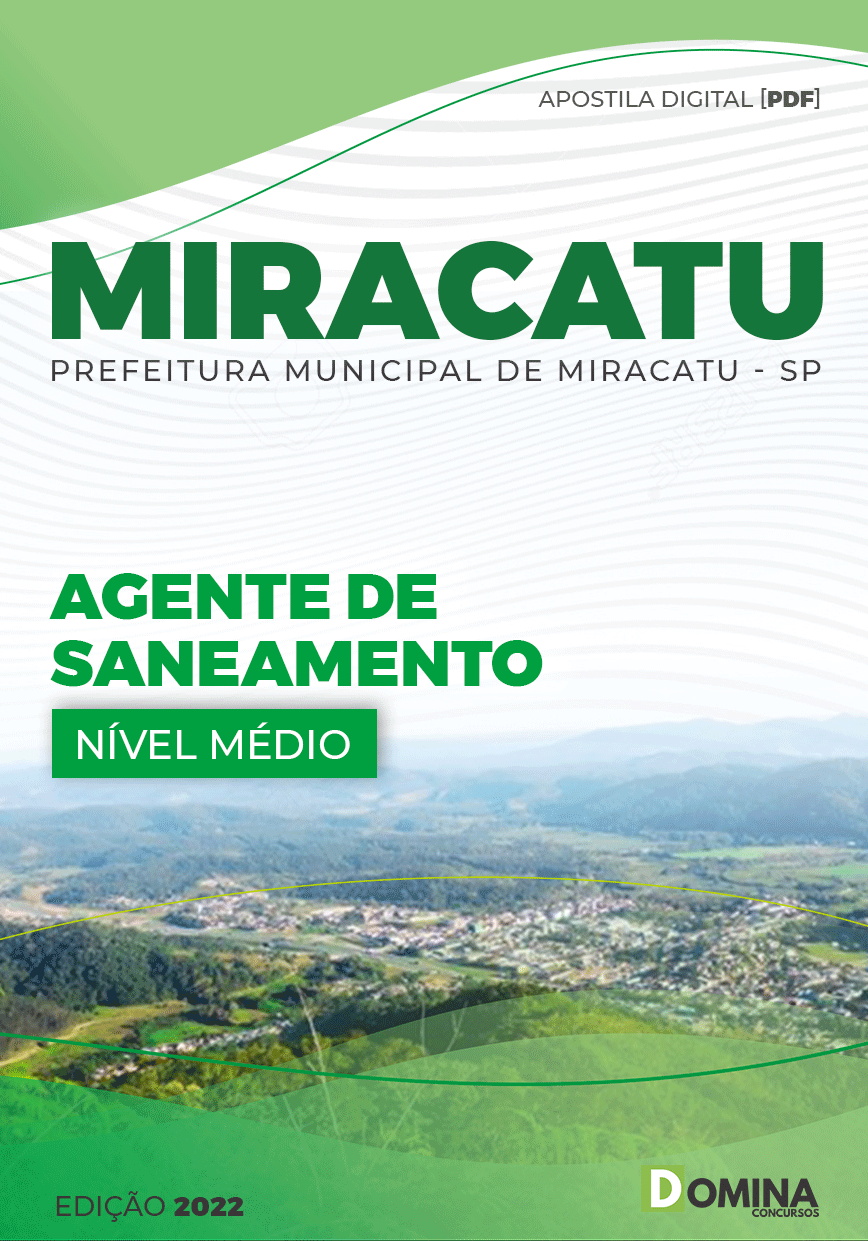 Apostila Concurso Pref Miracatu SP 2022 Agente Saneamento