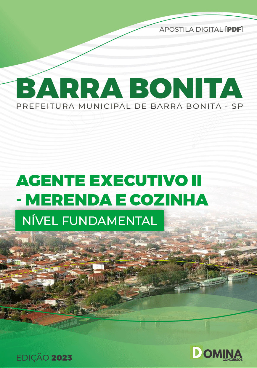 Apostila Pref Barra Bonita SP 2023 Agente Exec II Merendeira Cozinheira