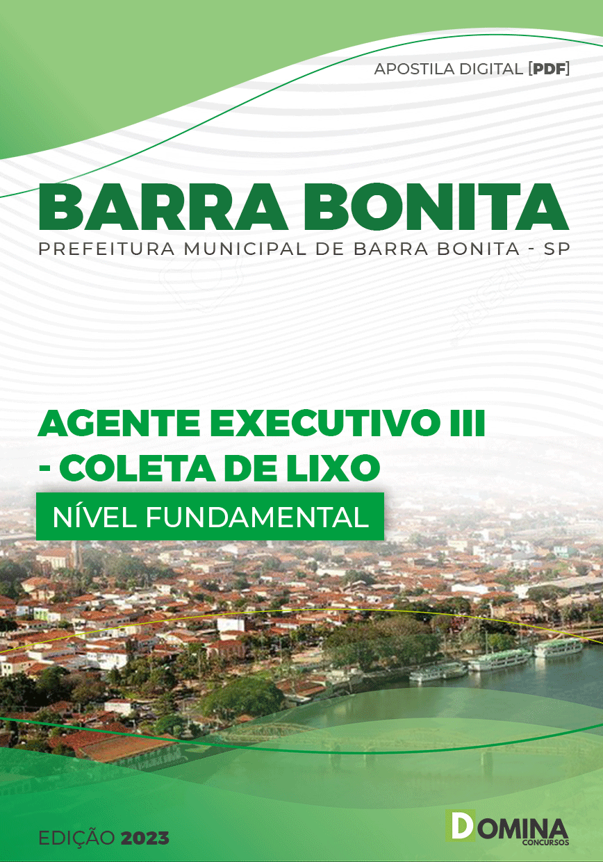 Apostila Pref Barra Bonita SP 2023 Agente Executivo III Coleta Lixo