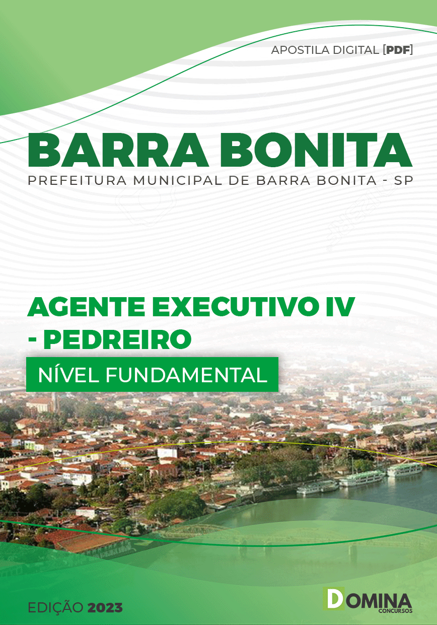 Apostila Pref Barra Bonita SP 2023 Agente Executivo IV Pedreiro