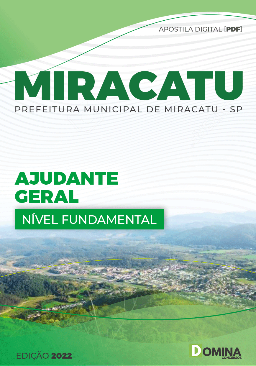 Apostila Concurso Pref Miracatu SP 2022 Ajudante Geral