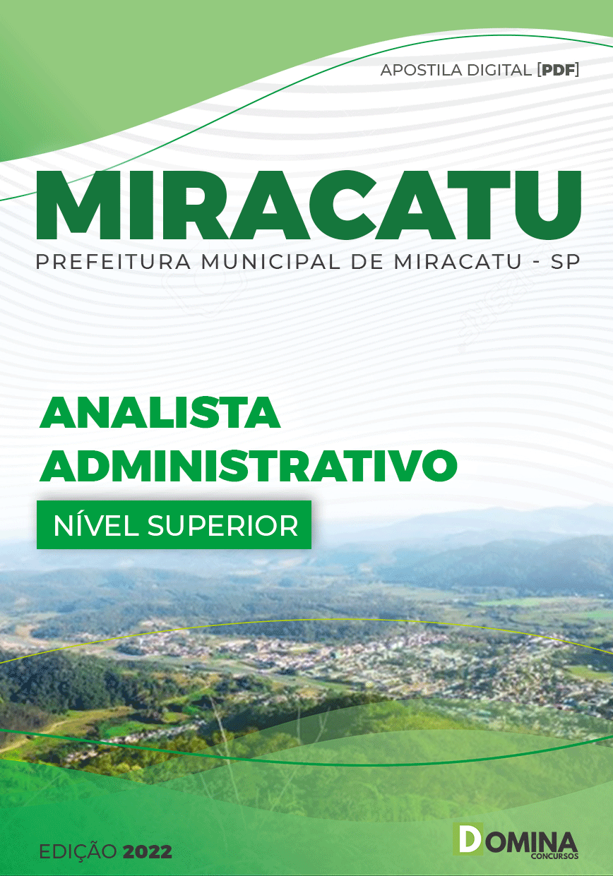 Apostila Pref Miracatu SP 2022 Analista Administrativo