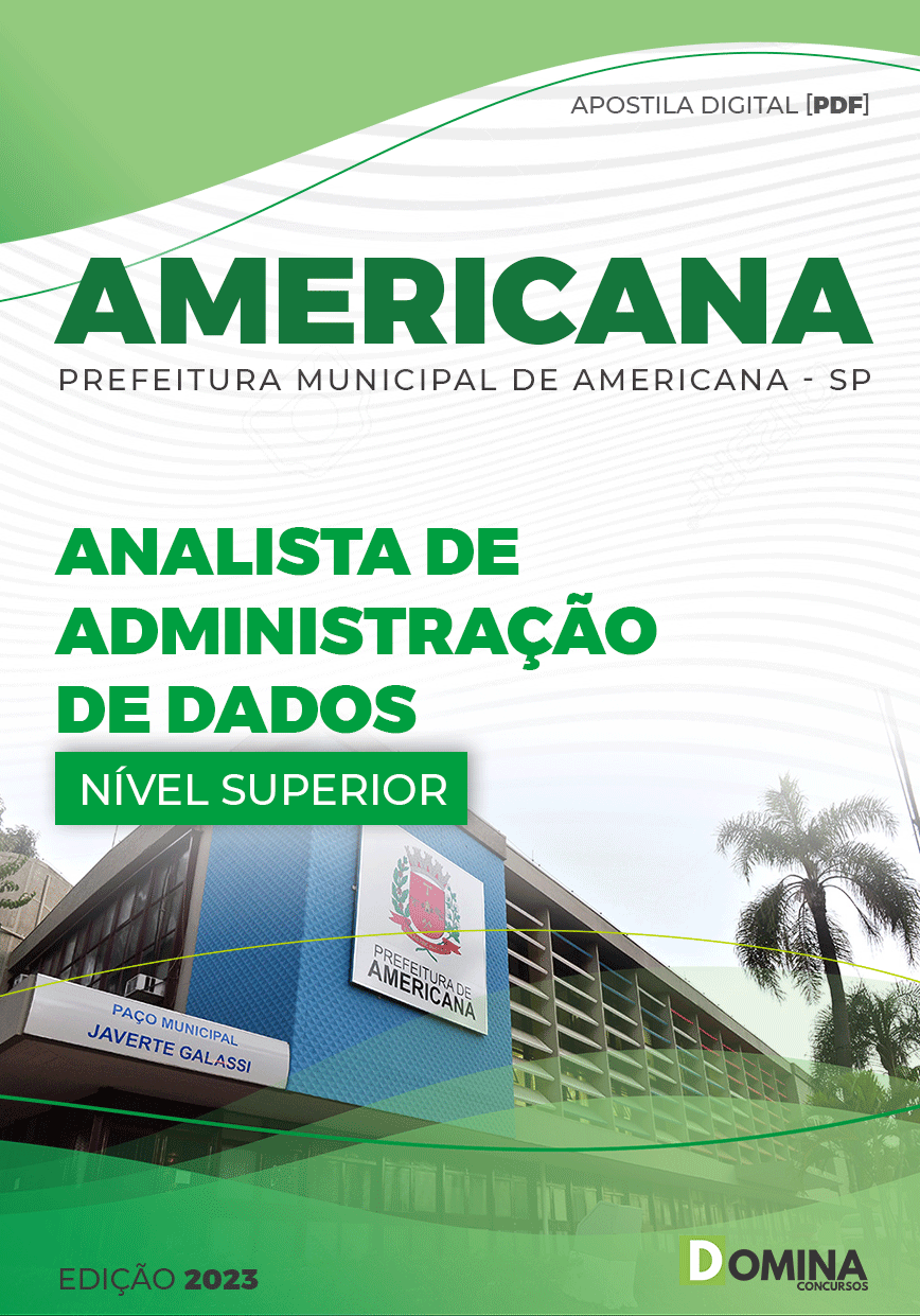 Apostila Pref Americana SP 2023 Analista Administração Dados