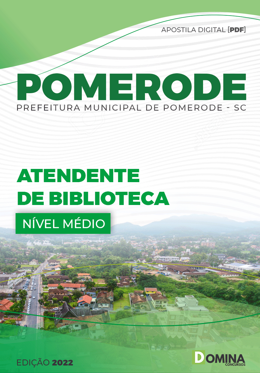 Apostila Pref Pomerode SC 2022 Atendente Biblioteca