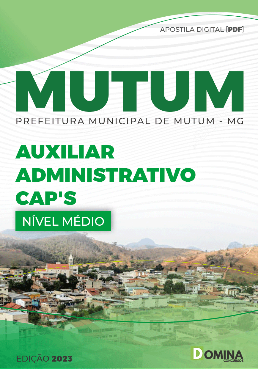 Apostila Pref Mutum MG 2023 Auxiliar Administrativo CAPS