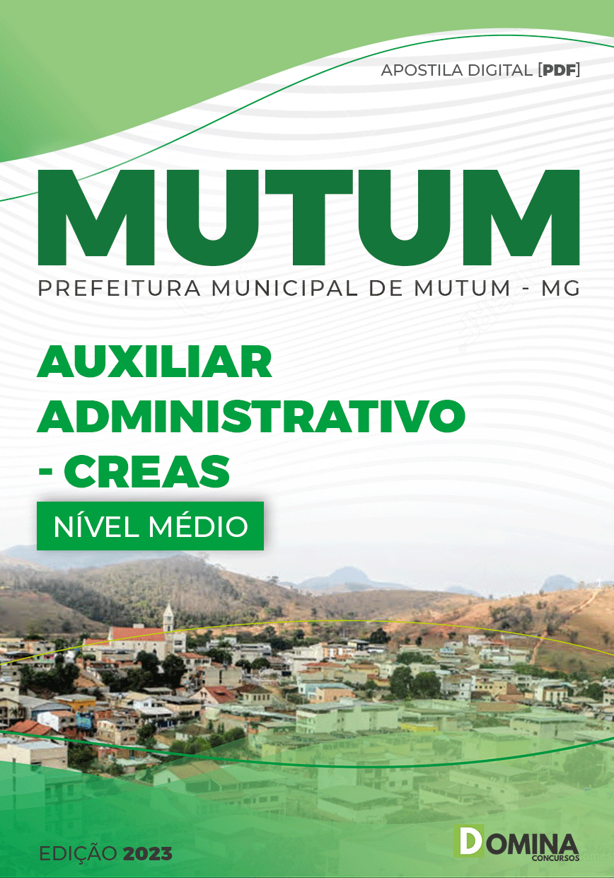 Apostila Pref Mutum MG 2023 Auxiliar Administrativo CREAS