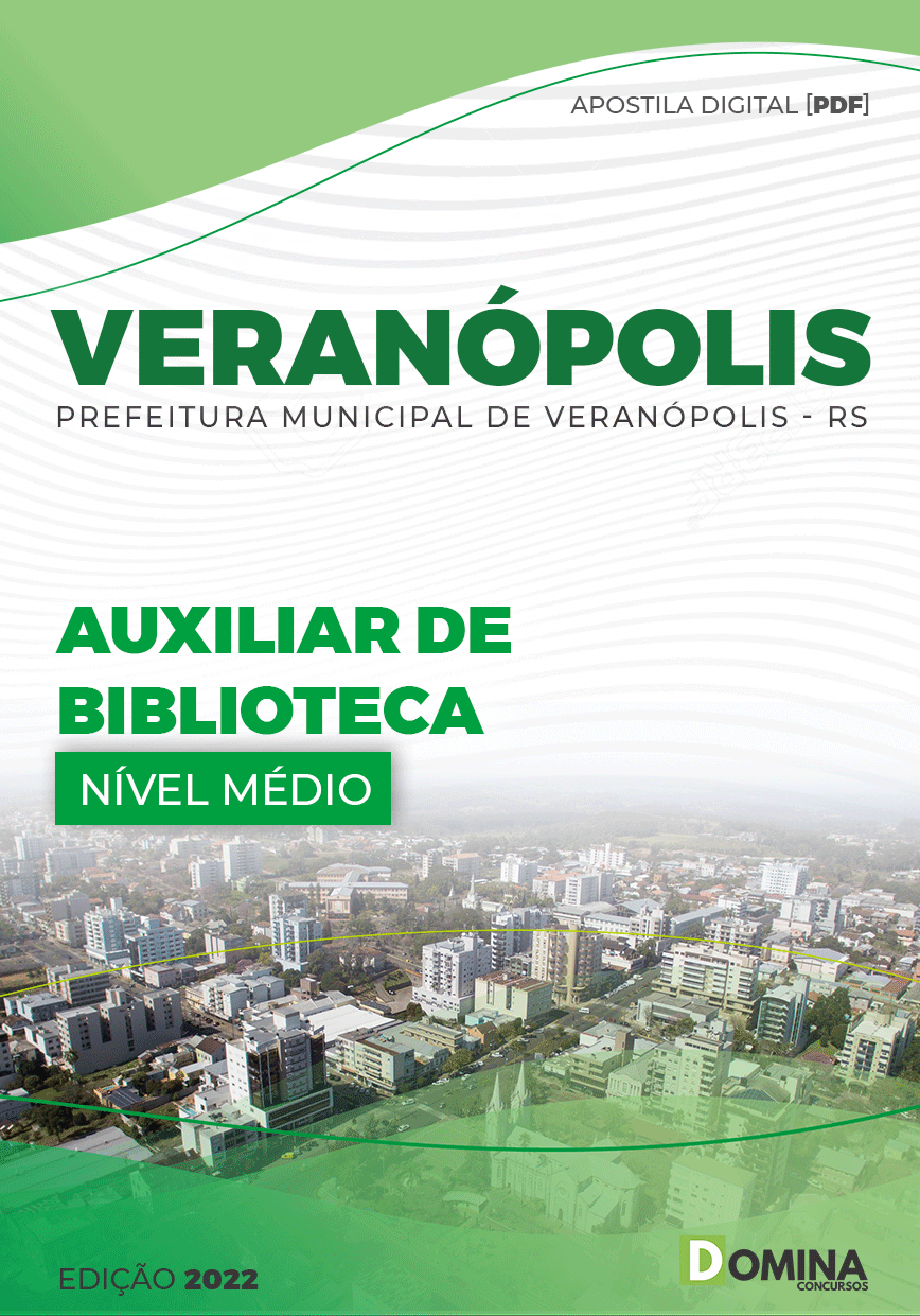 Apostila Digital Pref Veranópolis RS 2022 Auxiliar Biblioteca