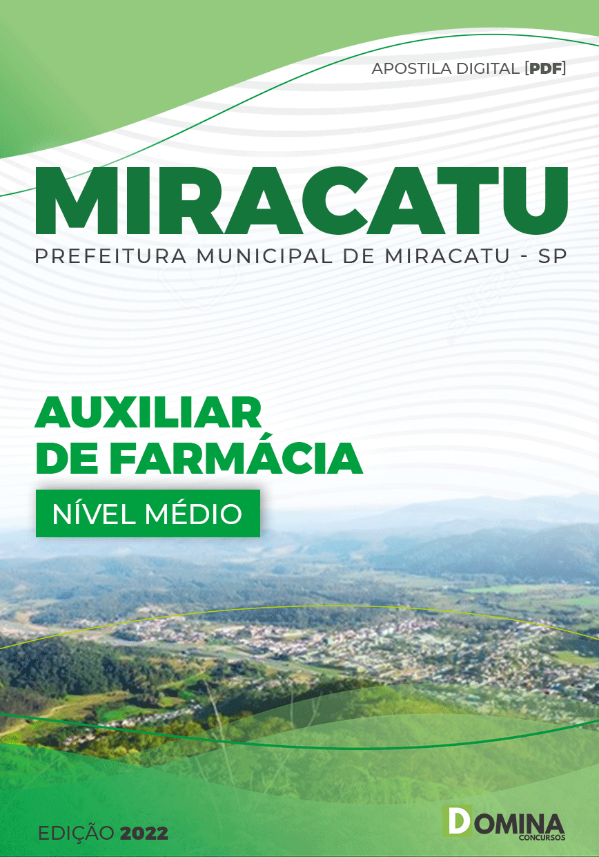 Apostila Concurso Pref Miracatu SP 2022 Auxiliar Farmácia