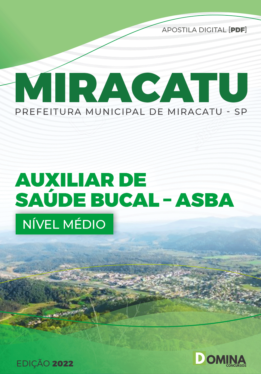 Apostila Concurso Pref Miracatu SP 2022 Auxiliar Saúde Bucal