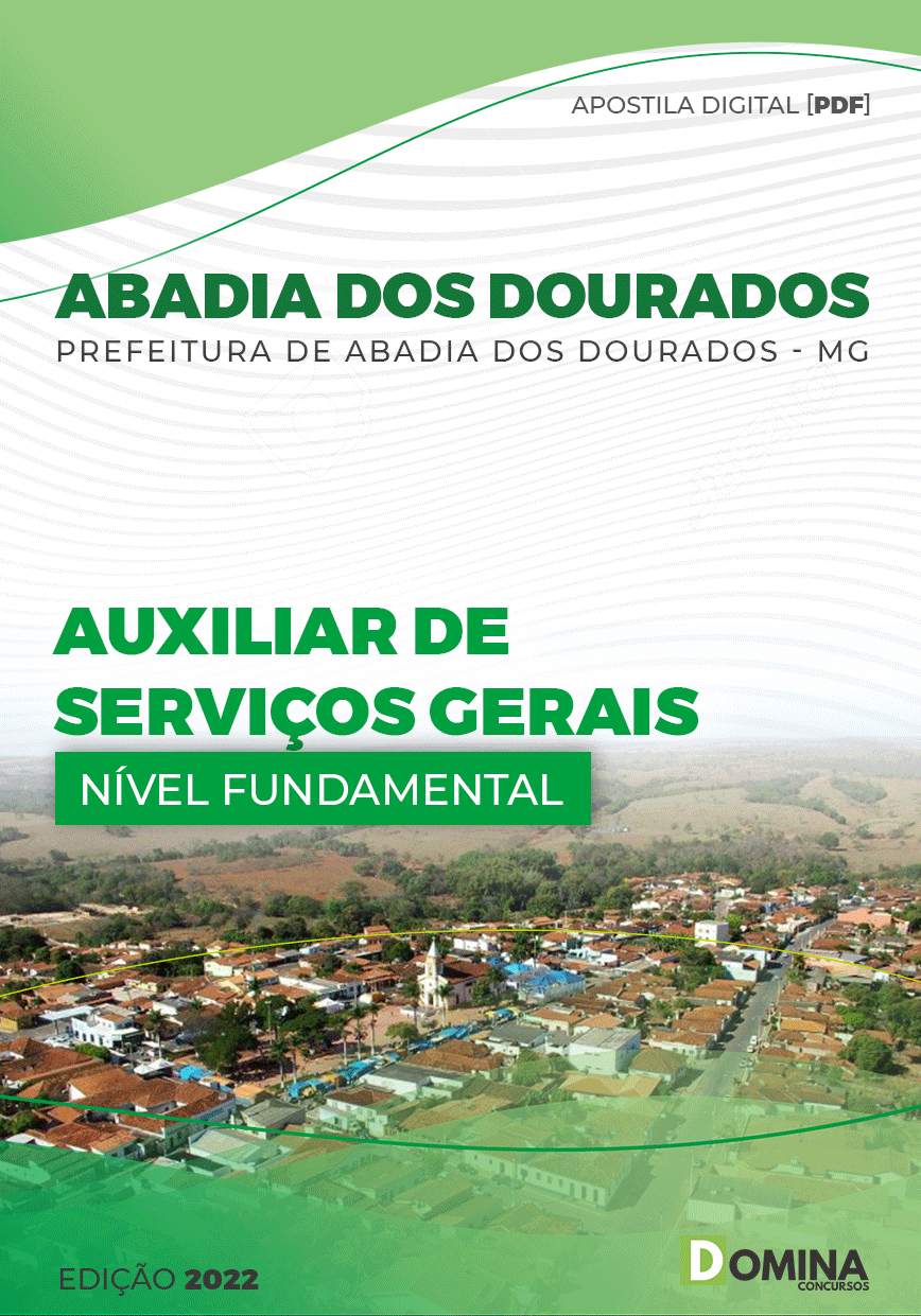 Apostila Pref Abadia Dourados MG 2022 Auxiliar Serviços Gerais