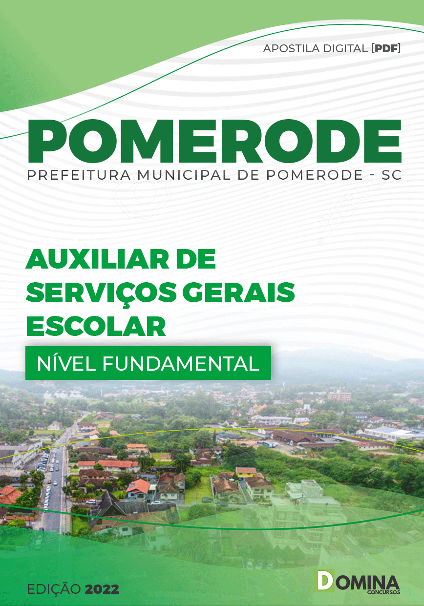 Apostila Pref Pomerode SC 2022 Auxiliar Serviço Gerais Escolar