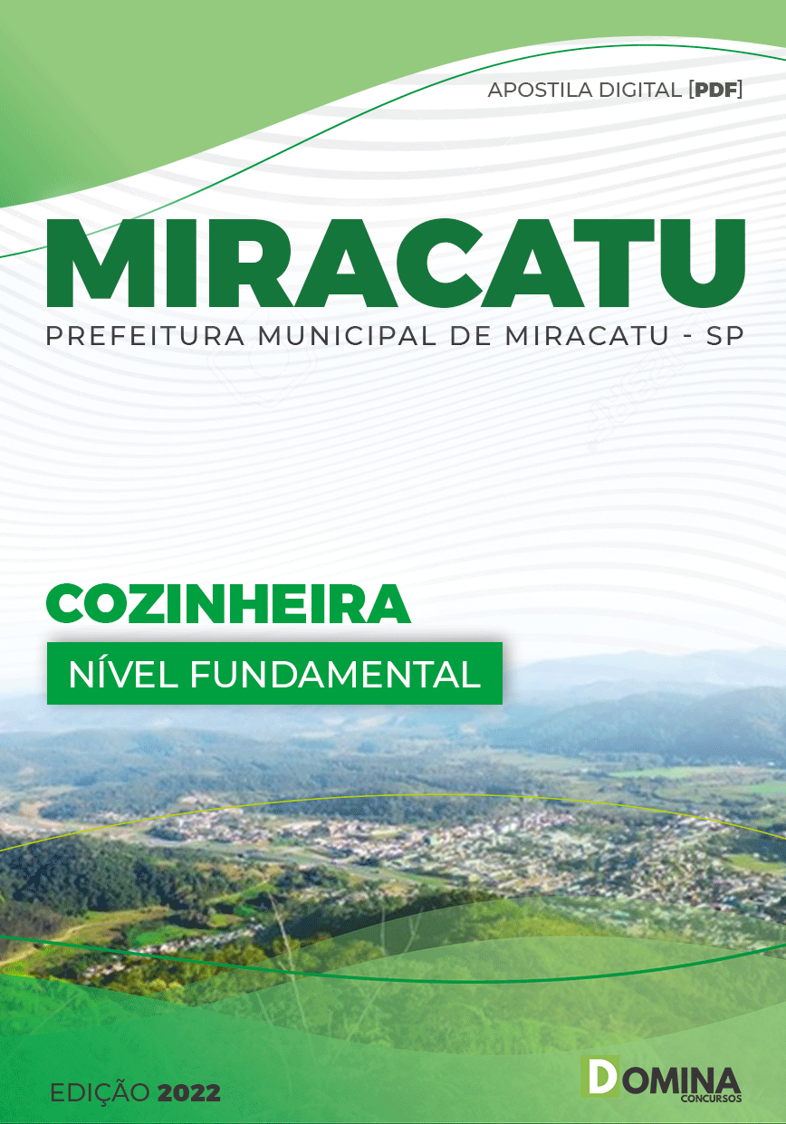 Apostila Concurso Pref Miracatu SP 2022 Cozinheira