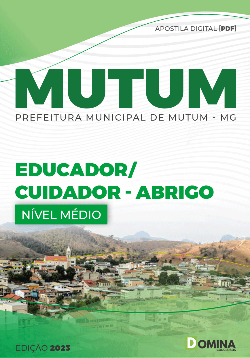 Apostila Pref Mutum MG 2023 Educador Cuidador Abrigo