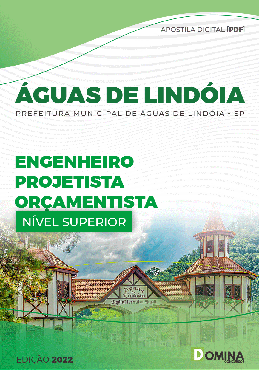 Apostila Pref Águas Lindóia SP 2023 Engenheiro Projetista Orçamentista