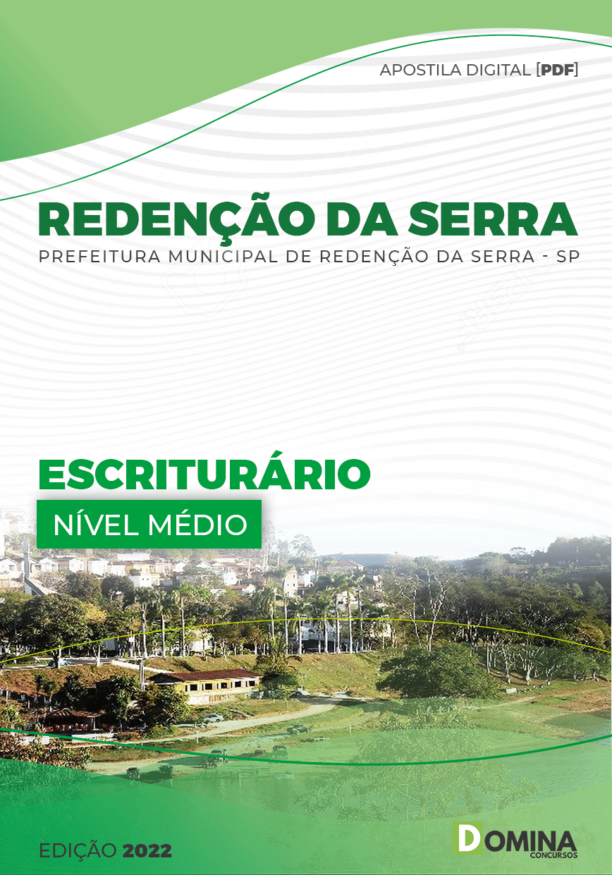 Apostila Digital Pref Redenção Serra SP 2022 Escriturário