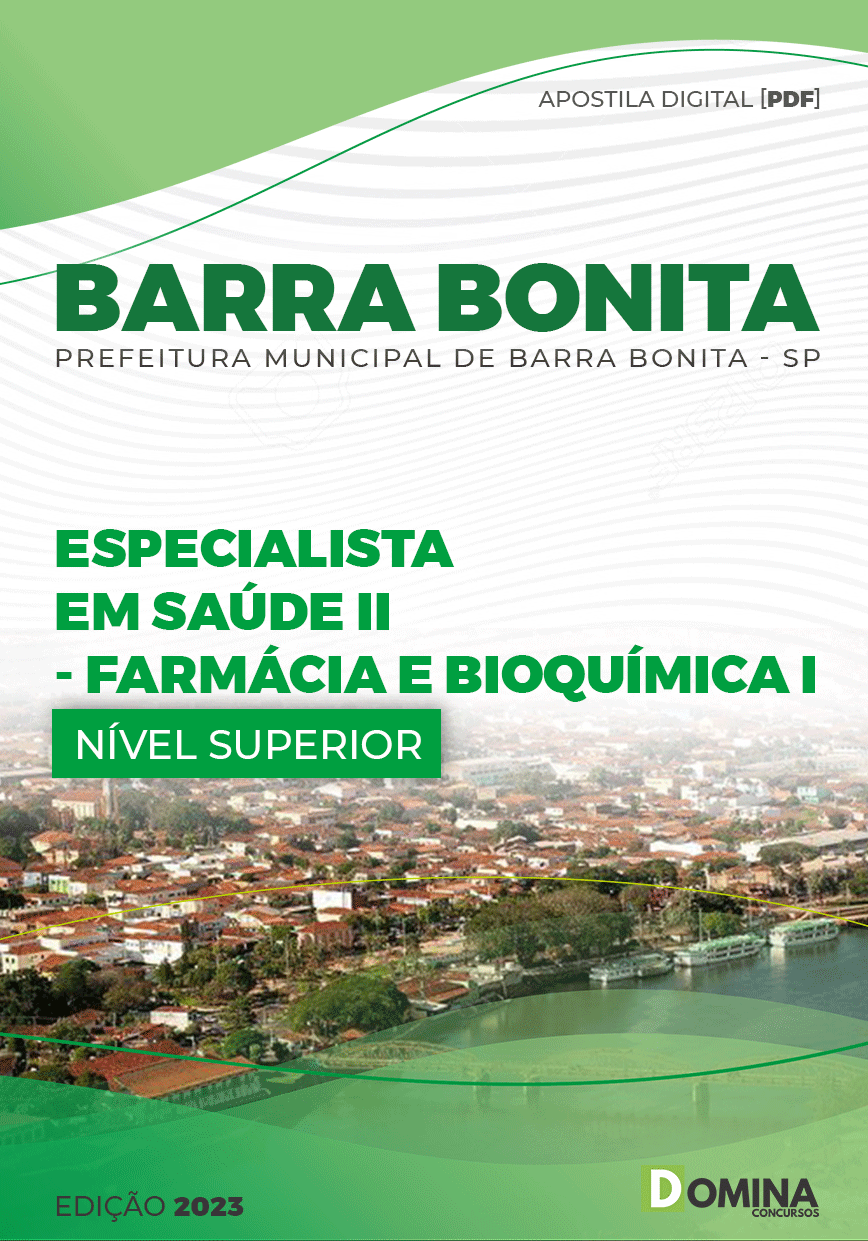 Apostila Pref Barra Bonita SP 2023 Espec Saúde II Farmácia Bioquímica