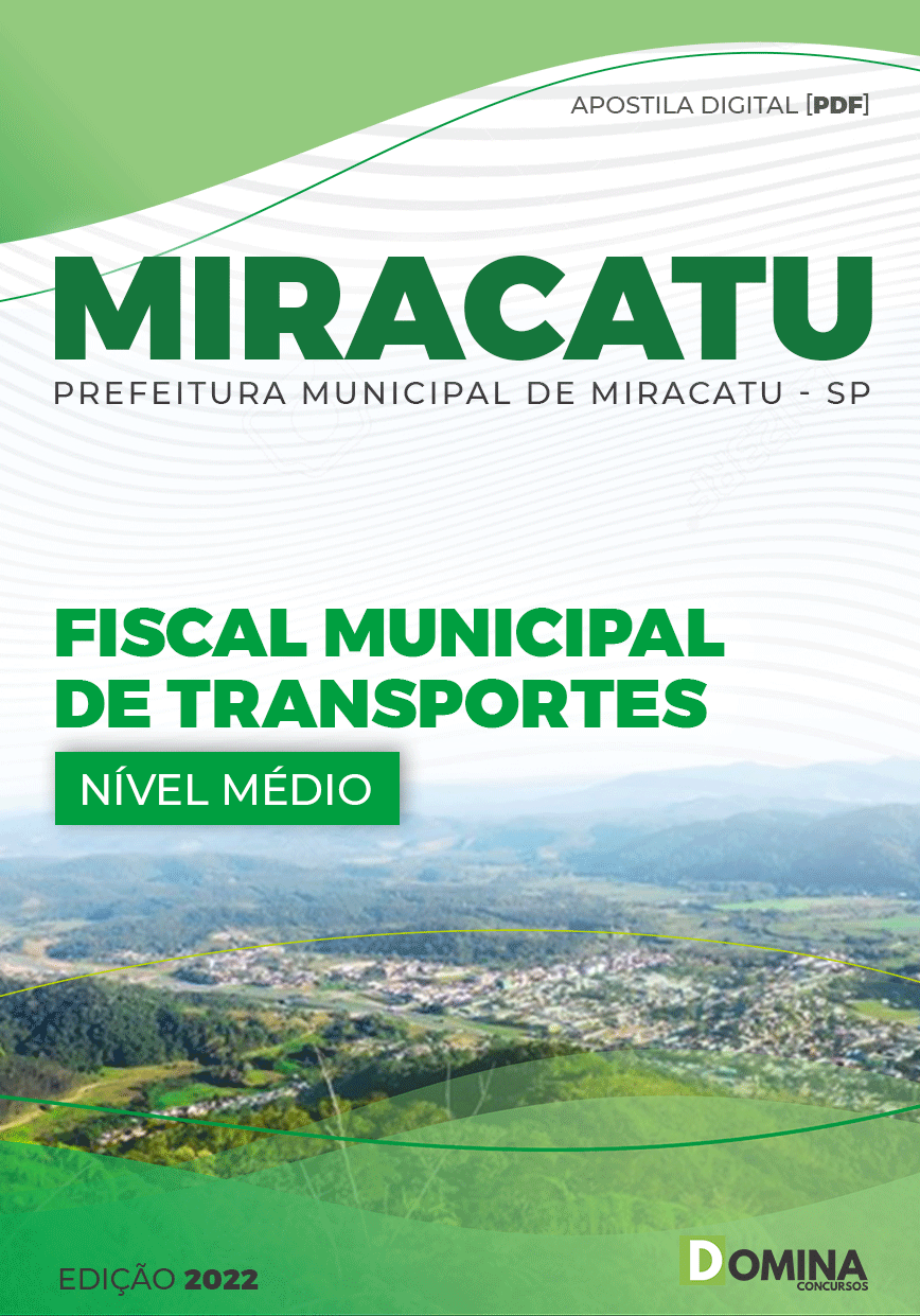 Apostila Pref Miracatu SP 2022 Fiscal Municipal Transporte