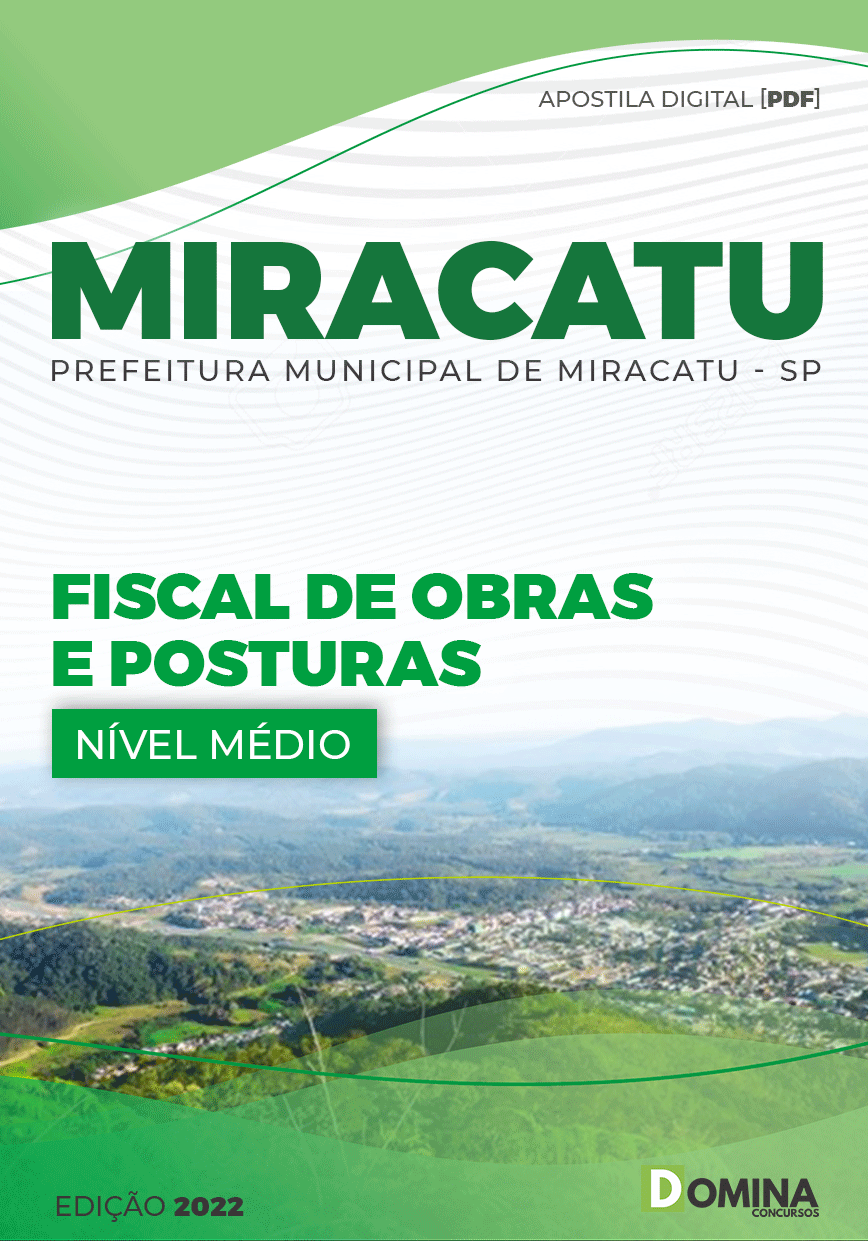 Apostila Pref Miracatu SP 2022 Fiscal Obras Posturas