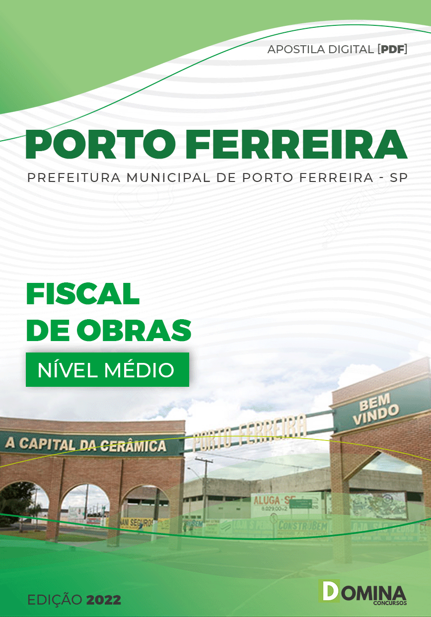 Apostila Digital Pref Porto Ferreira SP 2022 Fiscal Obras