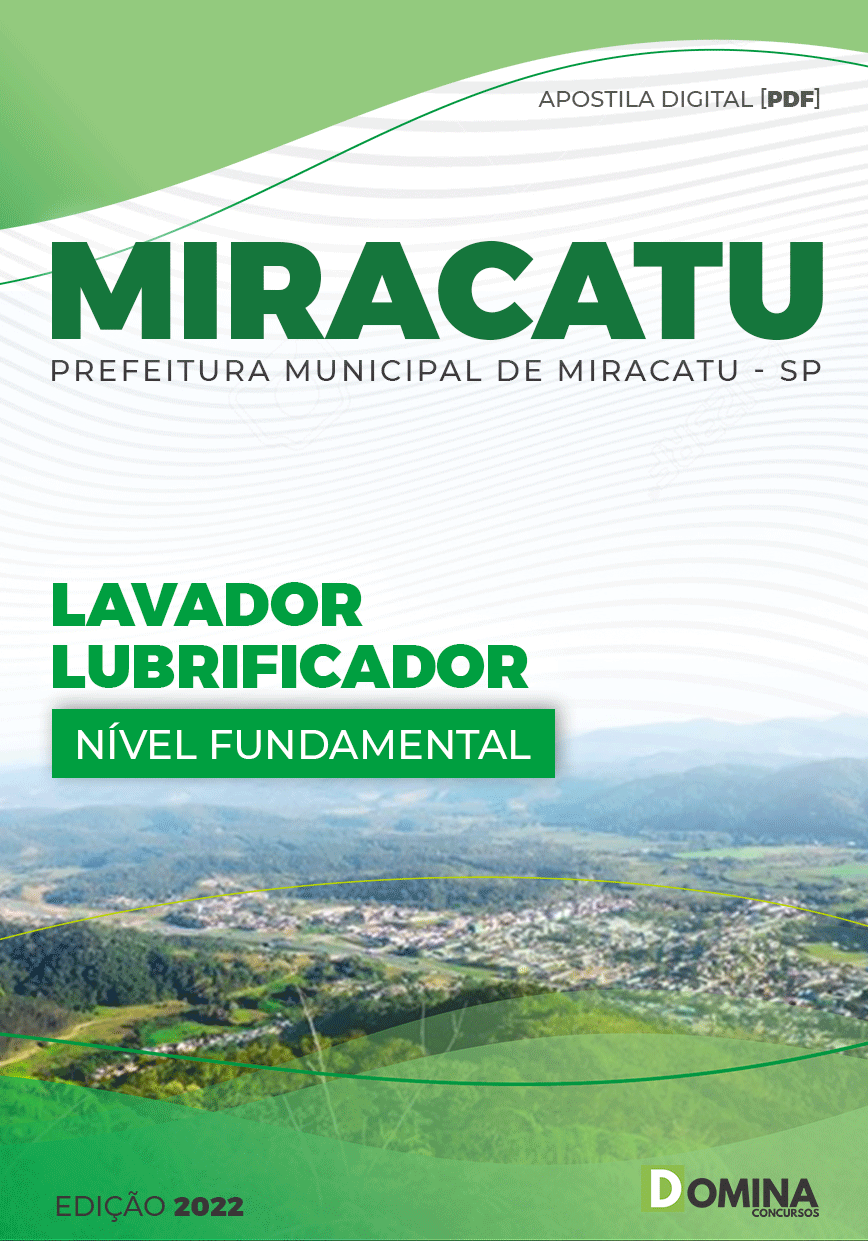 Apostila Concurso Pref Miracatu SP 2022 Lavador Lubrificador