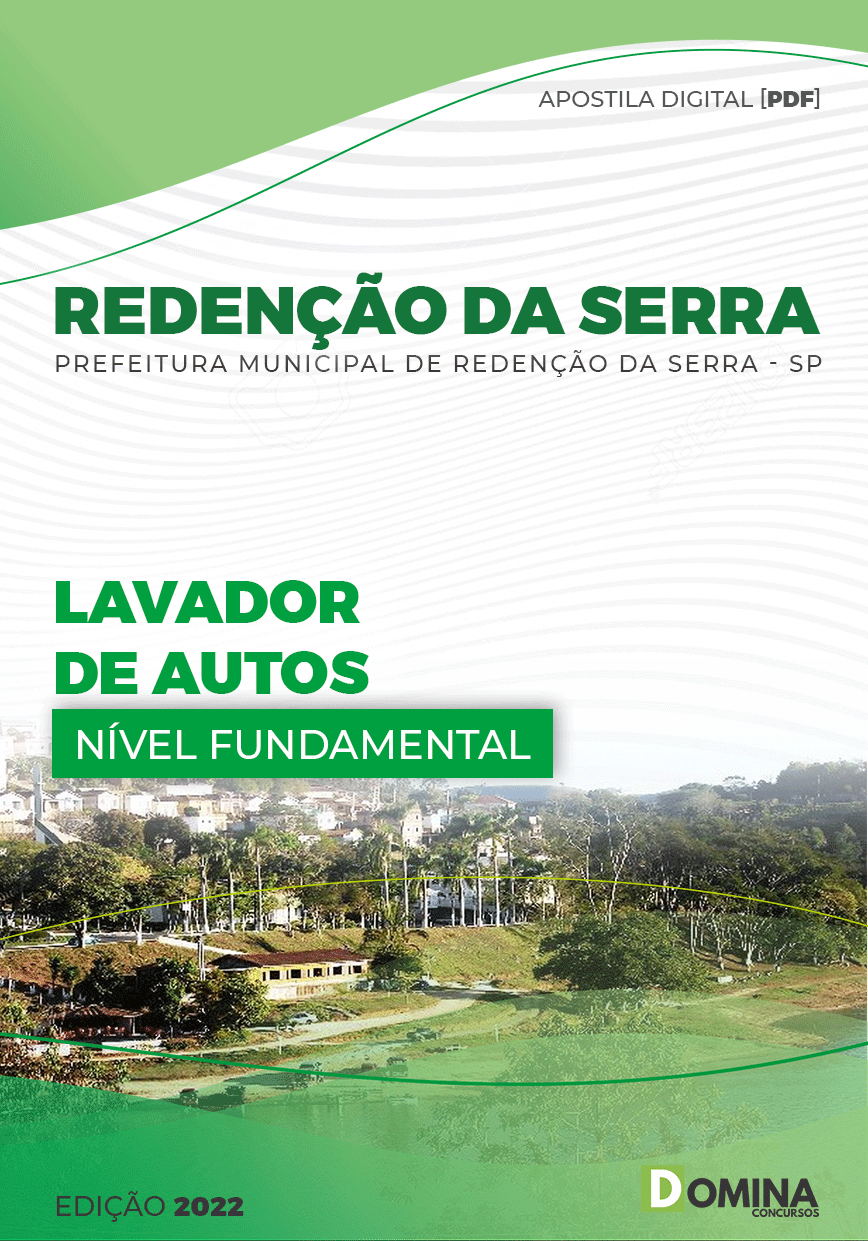 Apostila Digital Pref Redenção Serra SP 2022 Lavador Autos