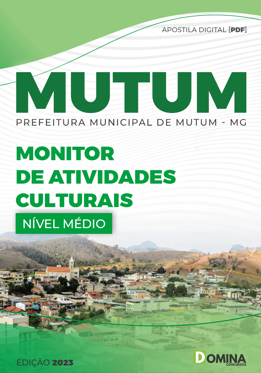 Apostila Pref Mutum MG 2023 Monitor Atividades Culturais